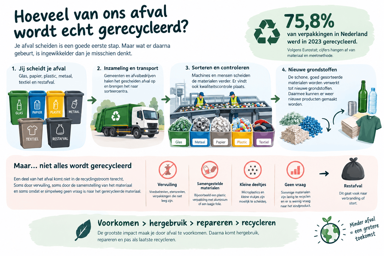 Hoeveel van ons afval wordt echt gerecycleerd?