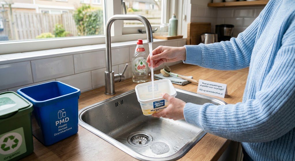 Moet je verpakkingen afspoelen voor recyclage?
